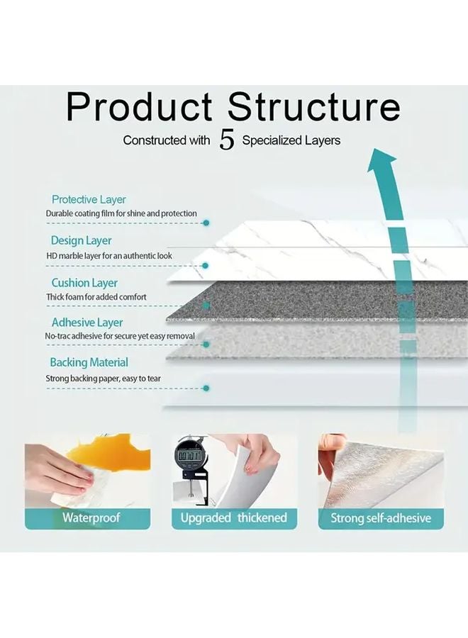 24 Pack Topaz Marble Self Adhesive Wall Tiles Peel Stick Backsplash Waterproof Removable - Image 4